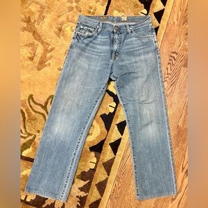 AG Adriano Goldschmied Light Blue Straight Leg Men's Jeans The Hero 33/34